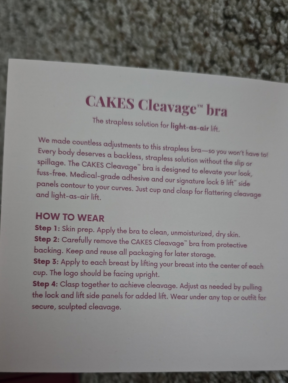 NEW -Cakes Body Cleavage Bra Honey Sz LARGE - Picture 5 of 11